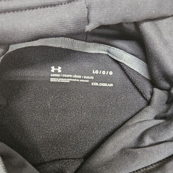UNDER ARMOUR Boys Black Hooded Hoodie Sweatshirt Pullover Cold Gear Size Large - Picture 5 of 6